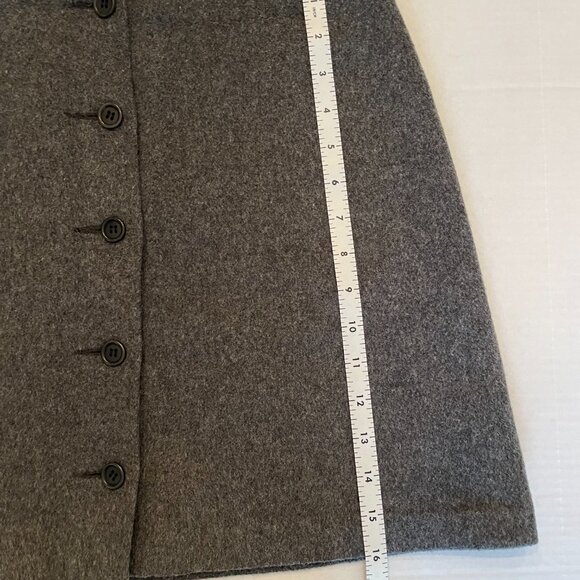 J. Crew Preppy Button Down Wool Blend Mini Skirt in Grey Size 12 - Picture 4 of 7